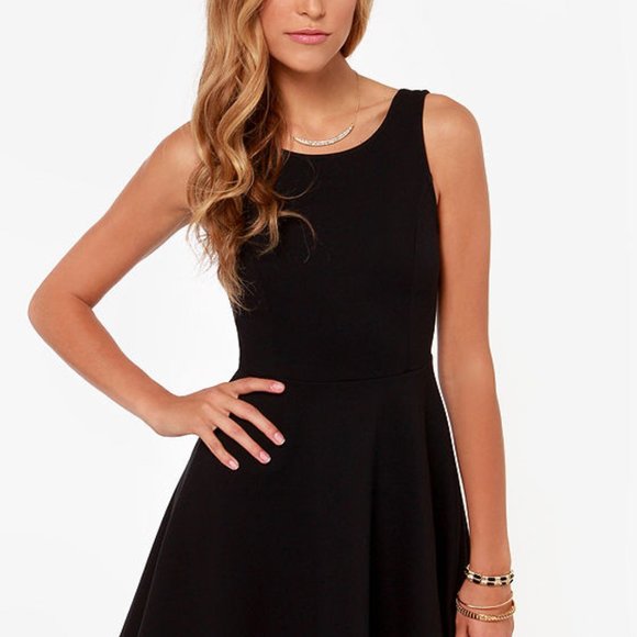 Lulu's | Black Skater Dress Small - Picture 2 of 7